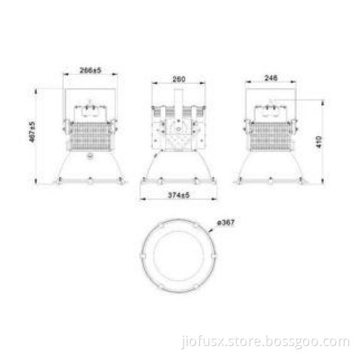 200W Led High Bay Lamps With Respirator Design , Copper Hea